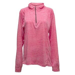 Woodland Creek Women's 1/4-Zip Long Sleeve Performance Shirt in Pink Heather, XL
